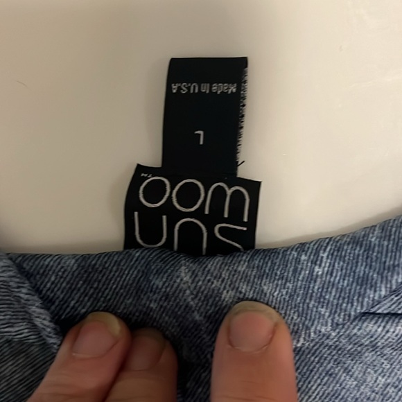 NWT Clara sun woo leather pants blue with pockets snakeskin pattern - Picture 7 of 11